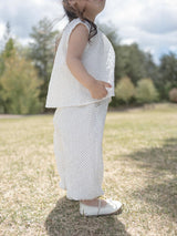 Dot crinkle jogger pants