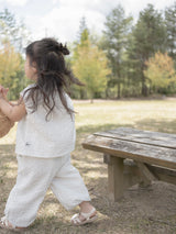 Dot crinkle jogger pants