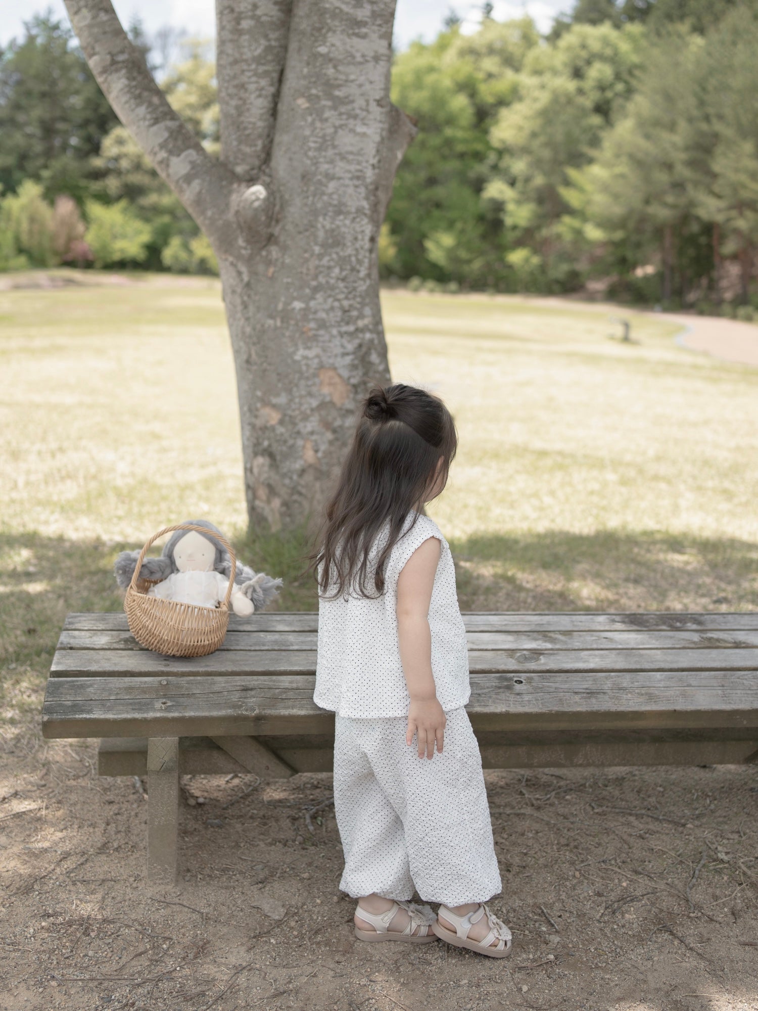 Dot crinkle jogger pants
