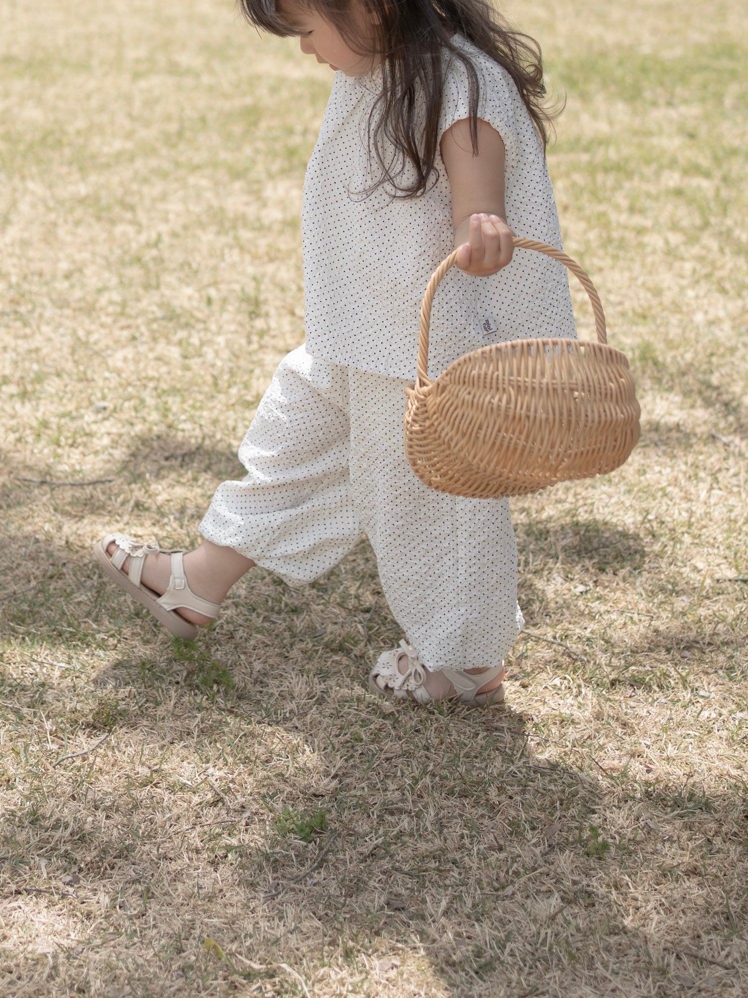 Dot crinkle jogger pants