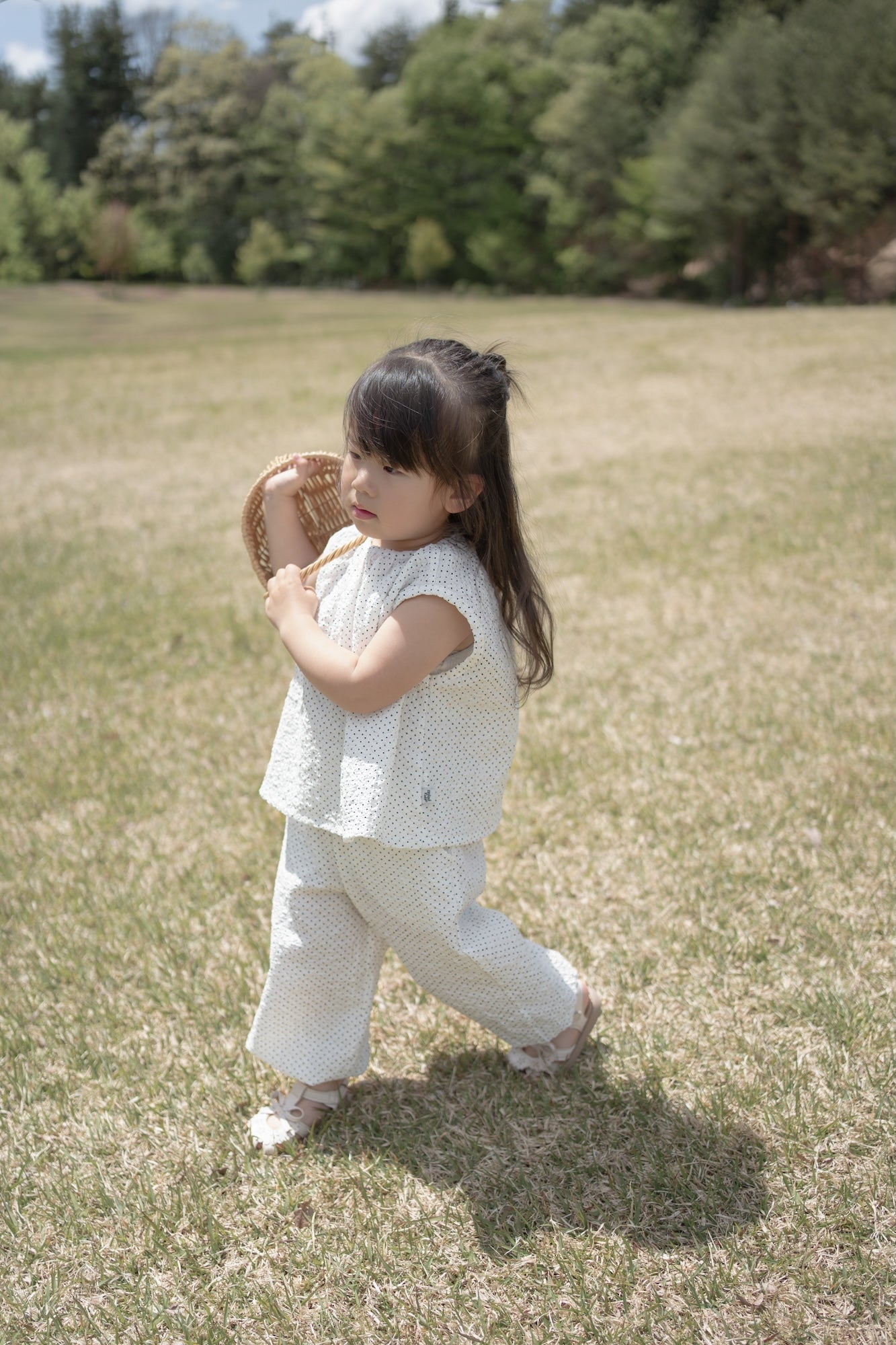 Dot crinkle jogger pants