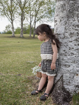 Check lace blouse