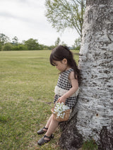 Check lace balloon pants