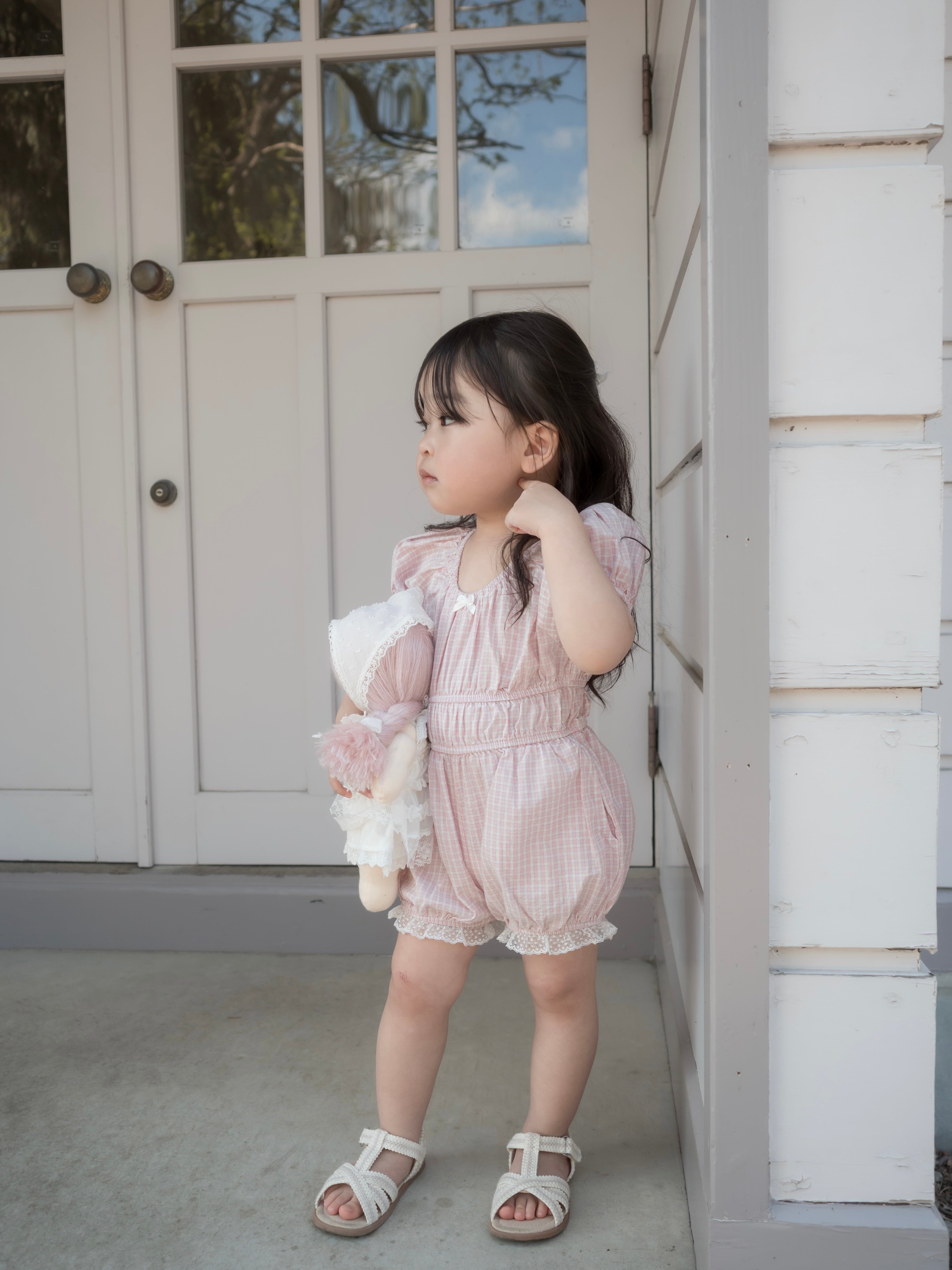 Check one-piece suit