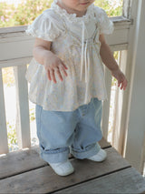 Flower ribbon camisole blouse