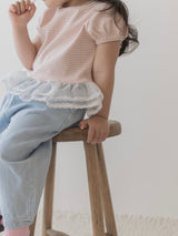Peach stripe shasha tee