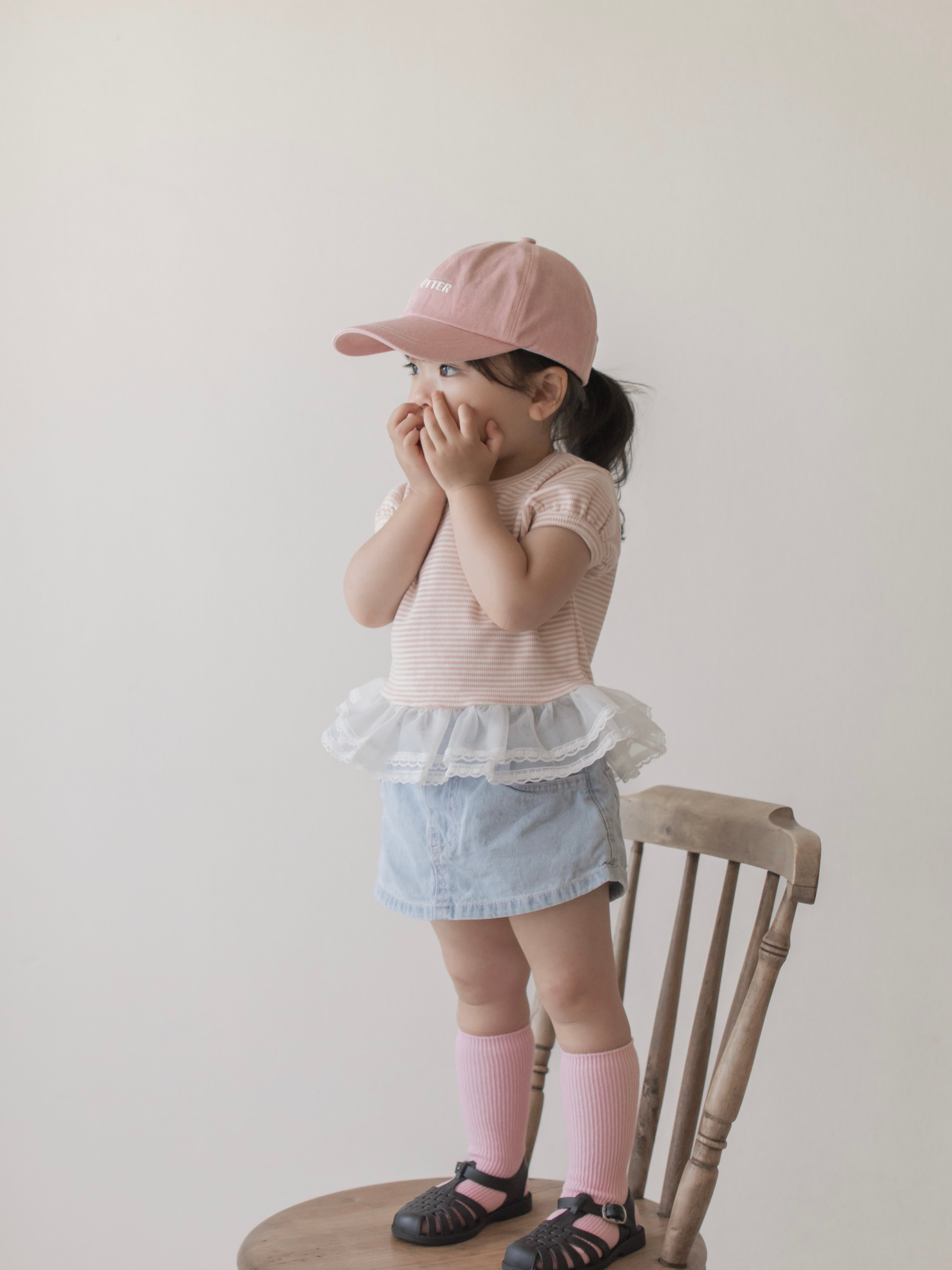 Peach stripe shasha tee
