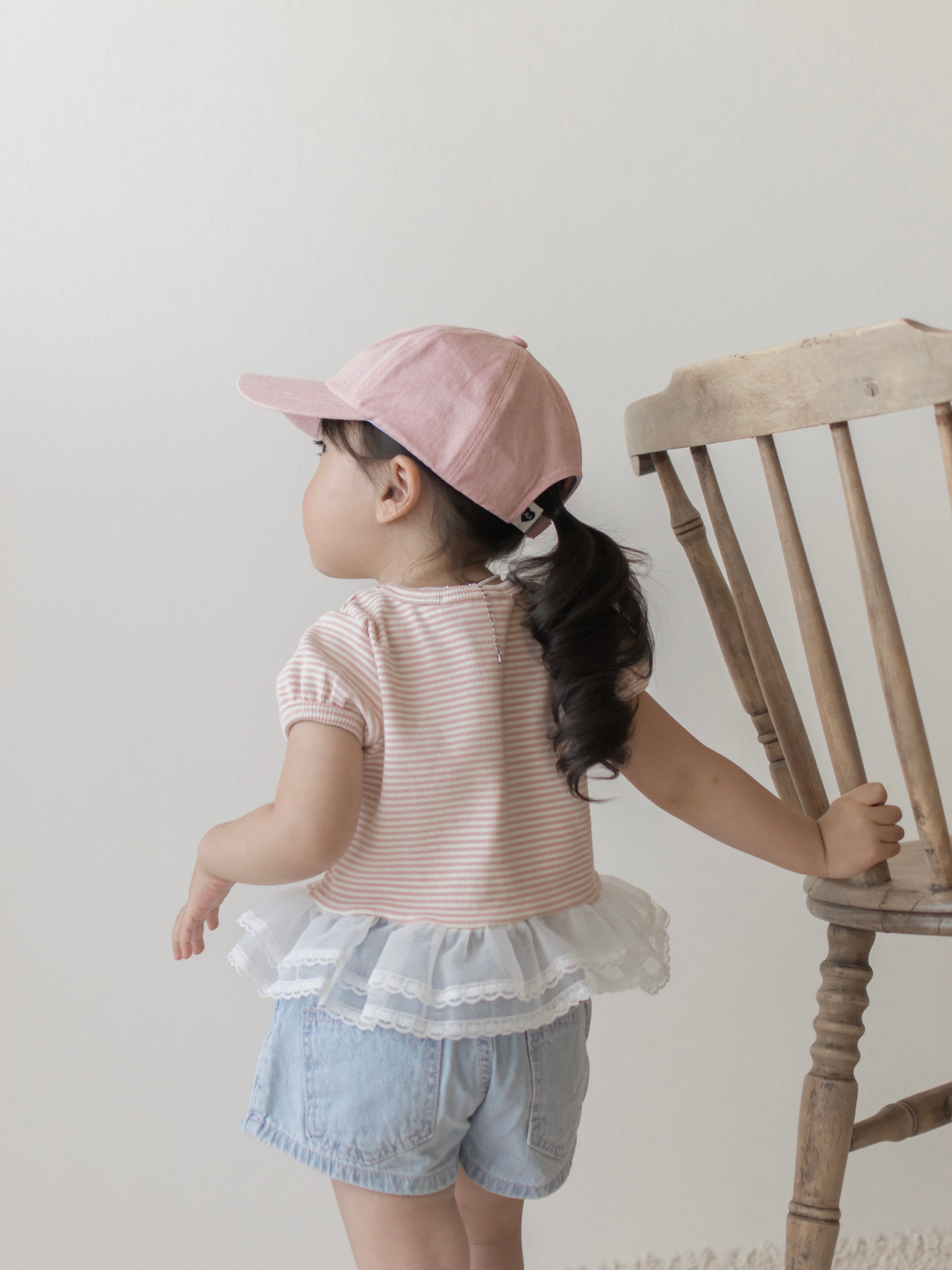 Peach stripe shasha tee