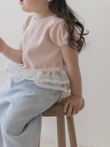 Peach stripe shasha tee