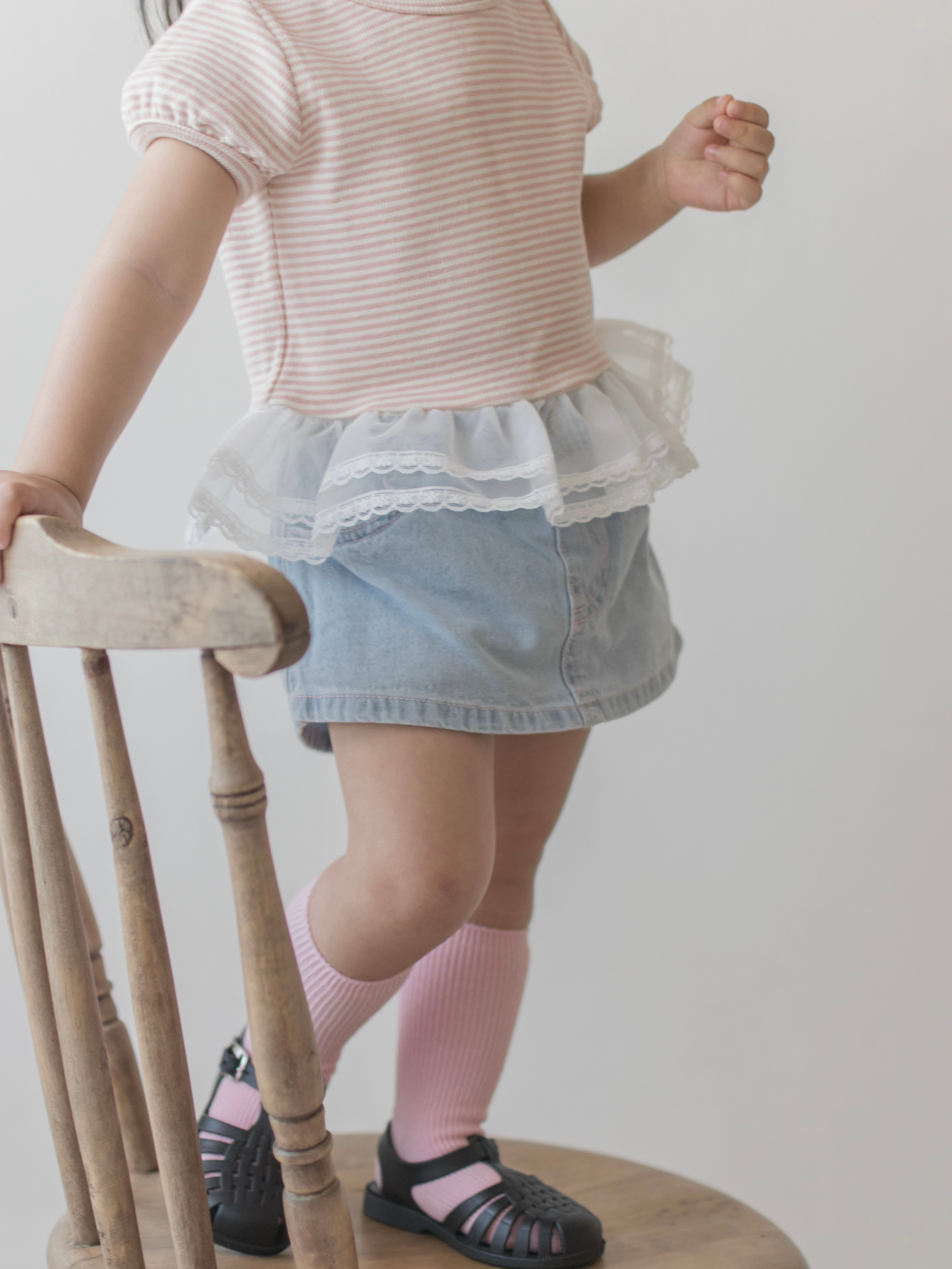 Peach stripe shasha tee