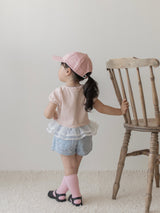 Peach stripe shasha tee