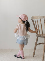 Peach stripe shasha tee