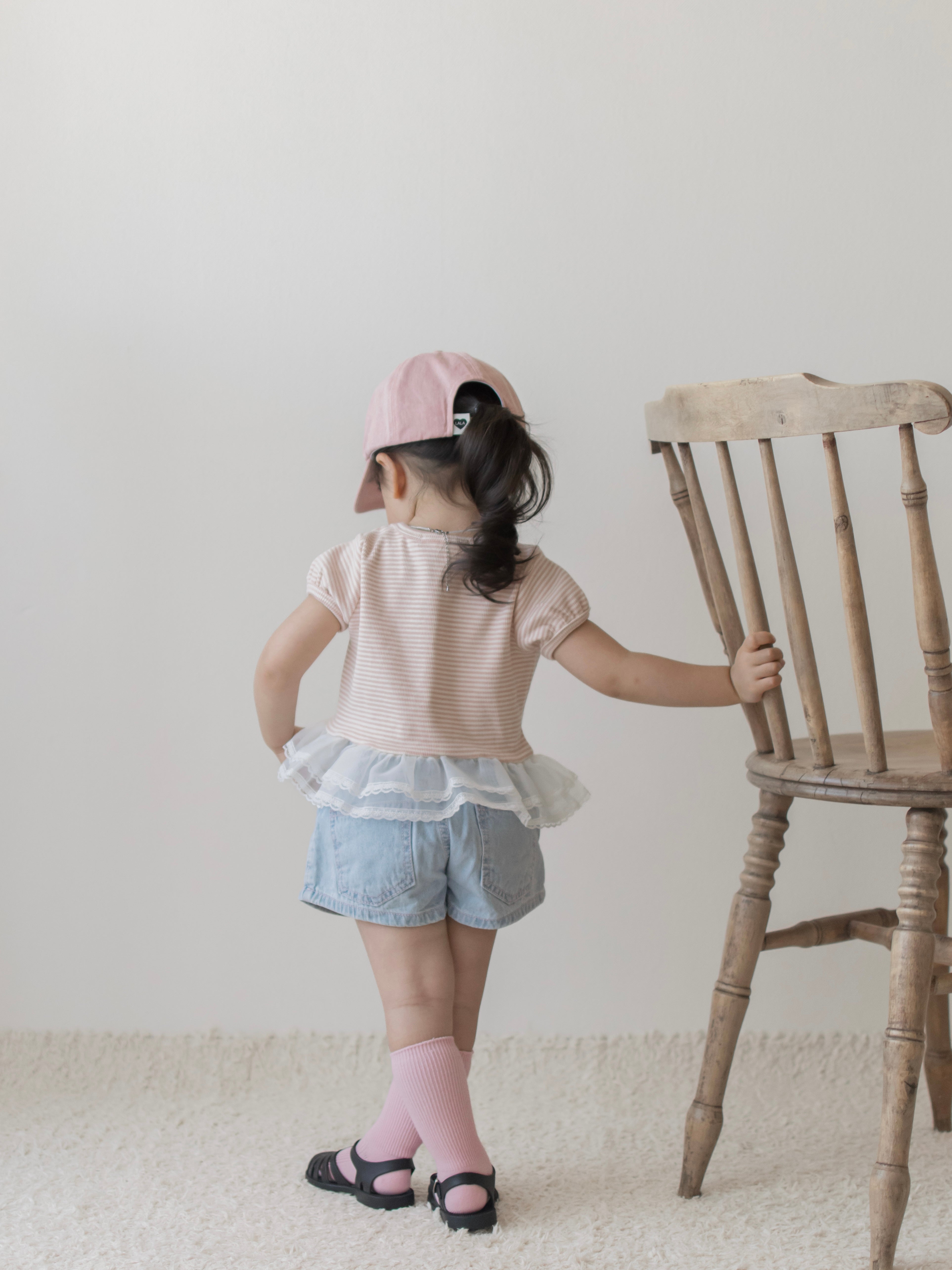 Peach stripe shasha tee