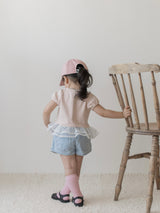 Peach stripe shasha tee