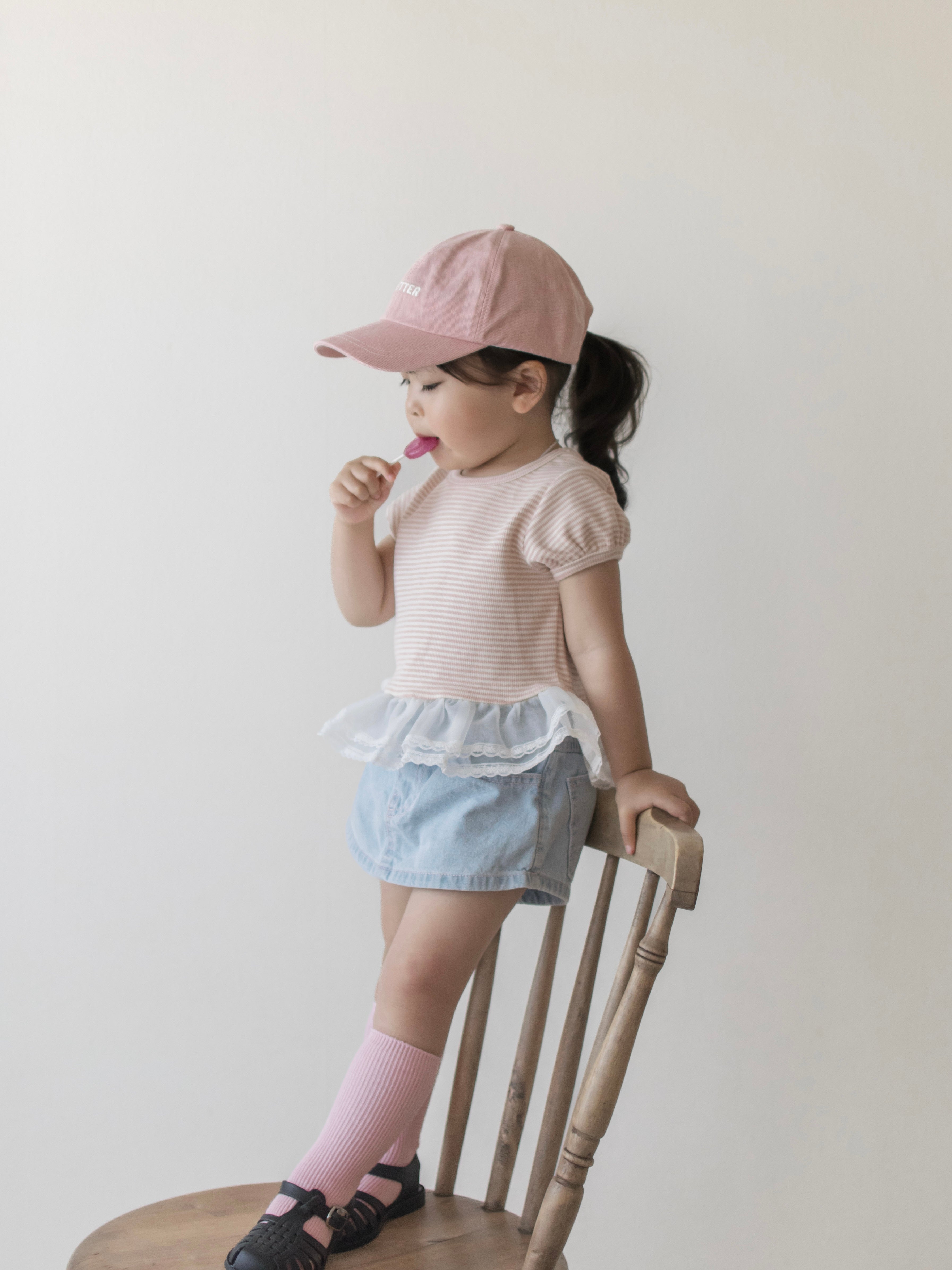 Peach stripe shasha tee