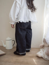 Dot denim pants