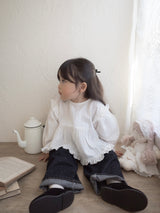 Dot denim pants