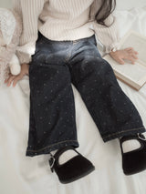 Dot denim pants