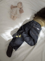 Dot denim pants