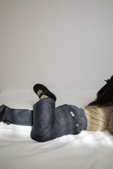 Dot denim pants