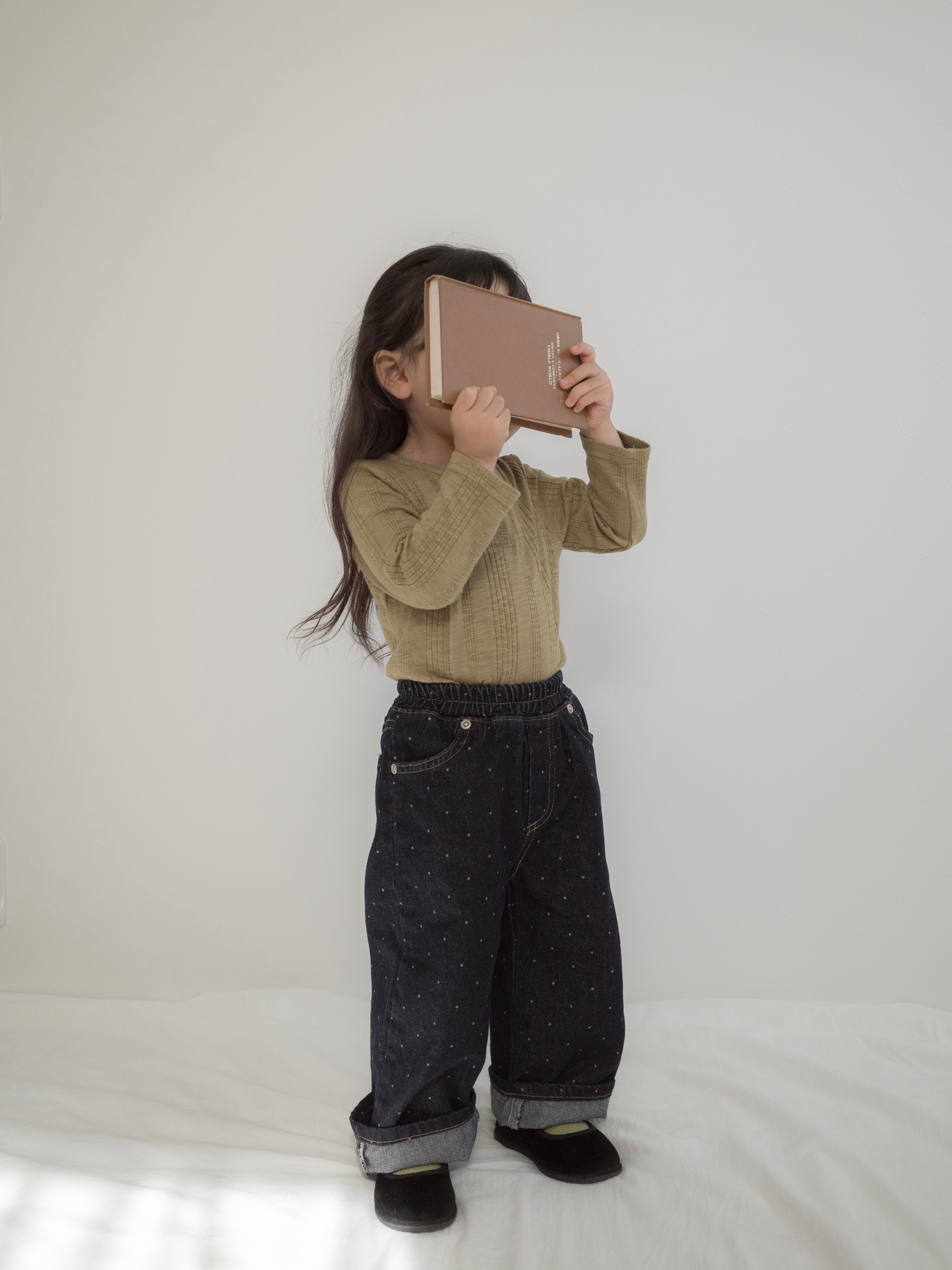 Dot denim pants