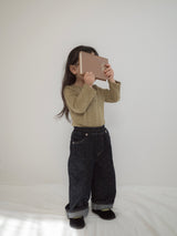 Dot denim pants