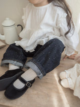 Dot denim pants
