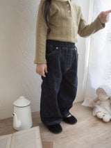 Dot denim pants