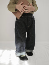 Dot denim pants