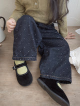 Dot denim pants