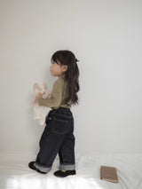 Dot denim pants