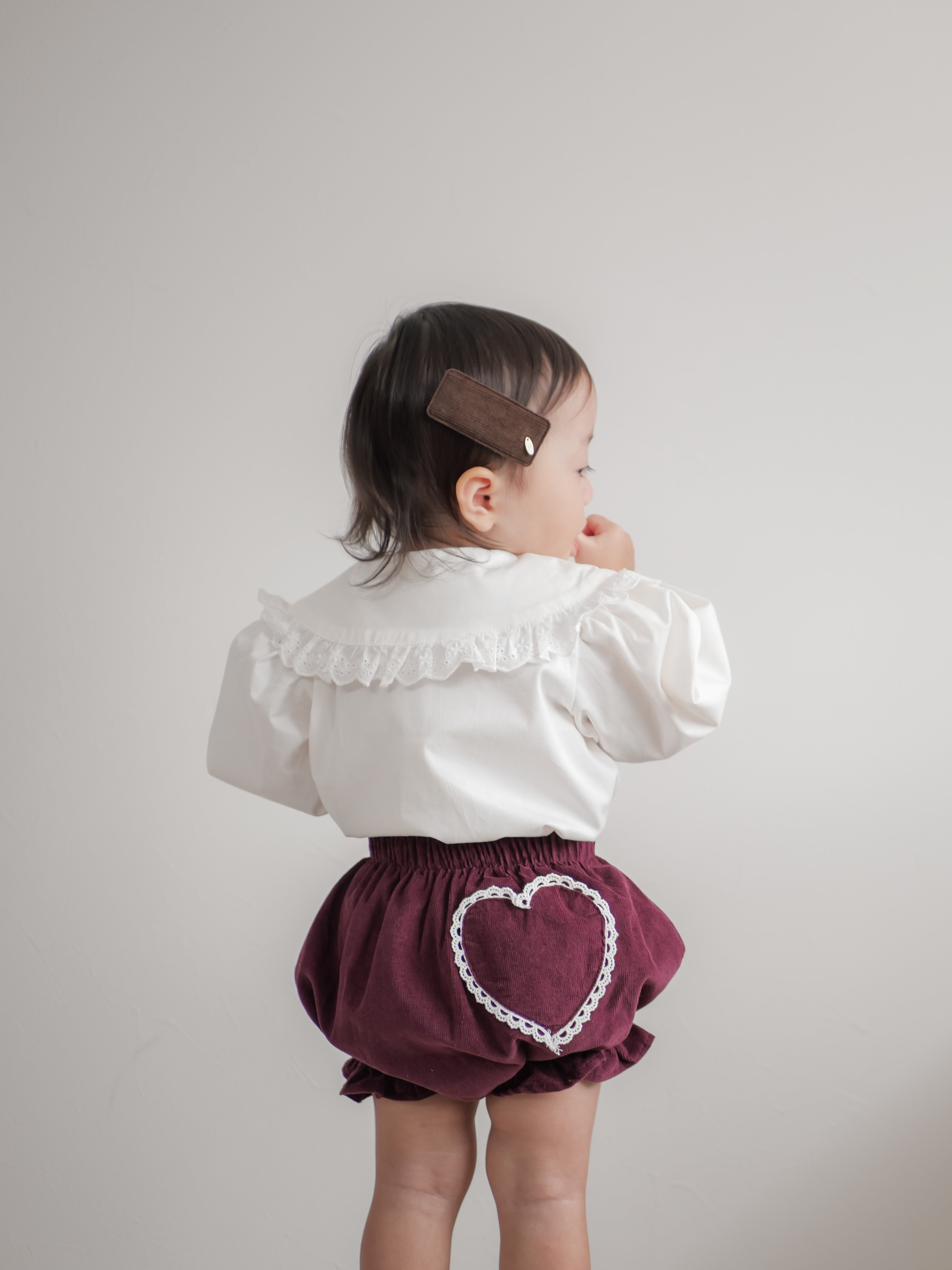 Heart corduroy frill bloomer