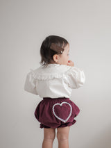 Heart corduroy frill bloomer