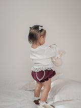Heart corduroy frill bloomer