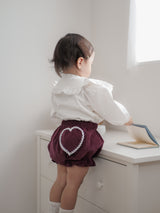 Heart corduroy frill bloomer