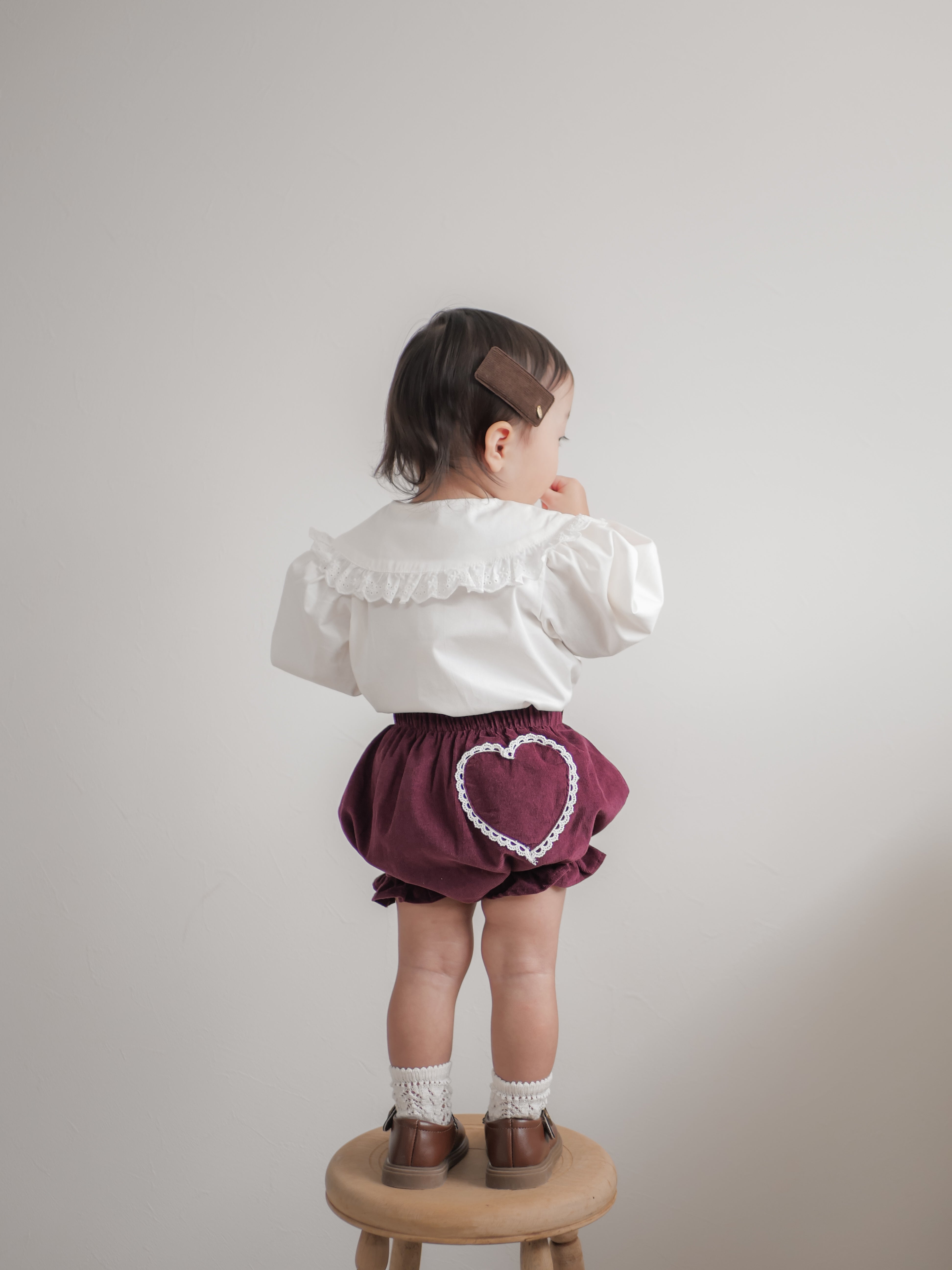 Heart corduroy frill bloomer