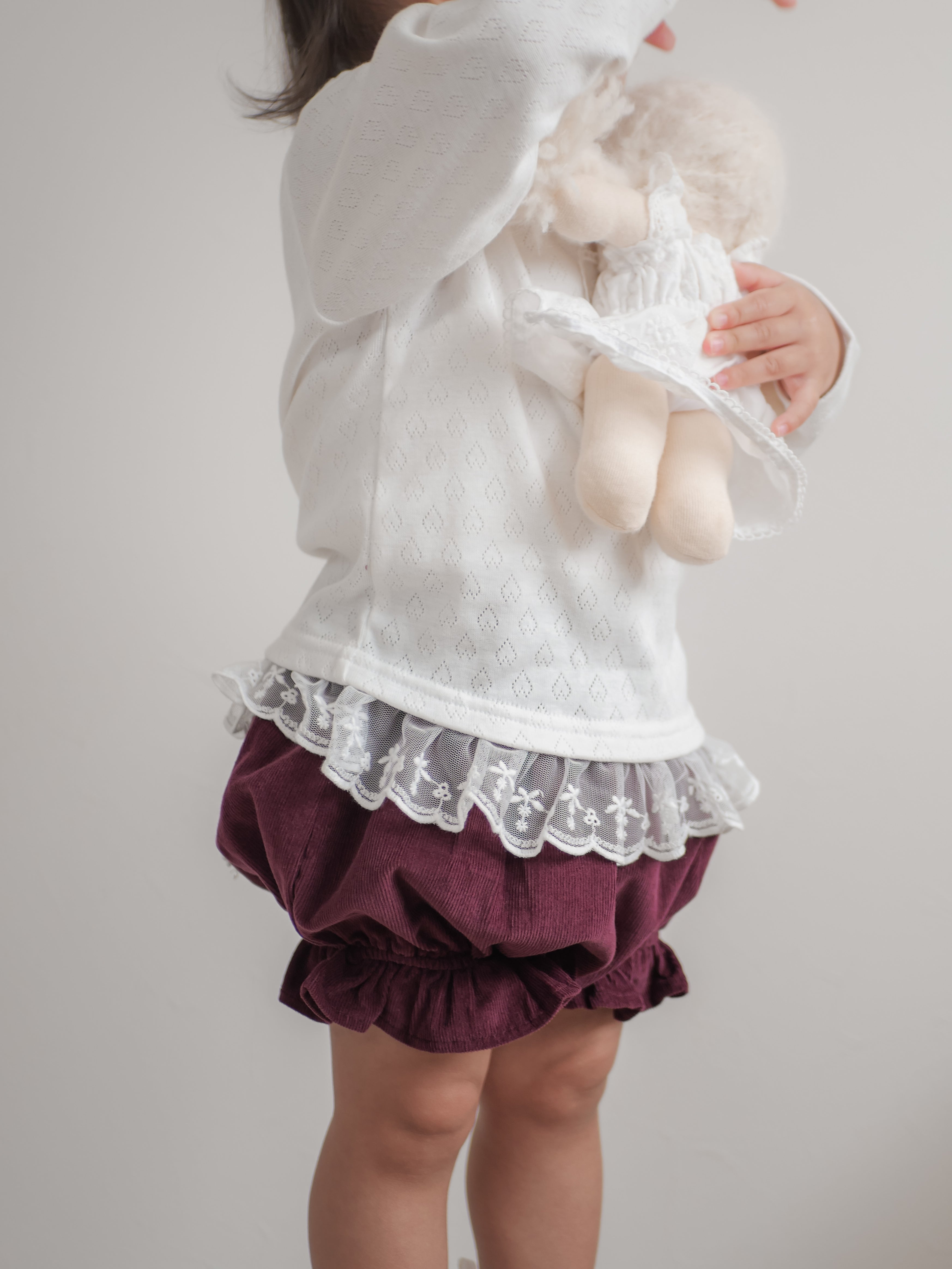 Heart corduroy frill bloomer