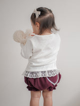 Heart corduroy frill bloomer