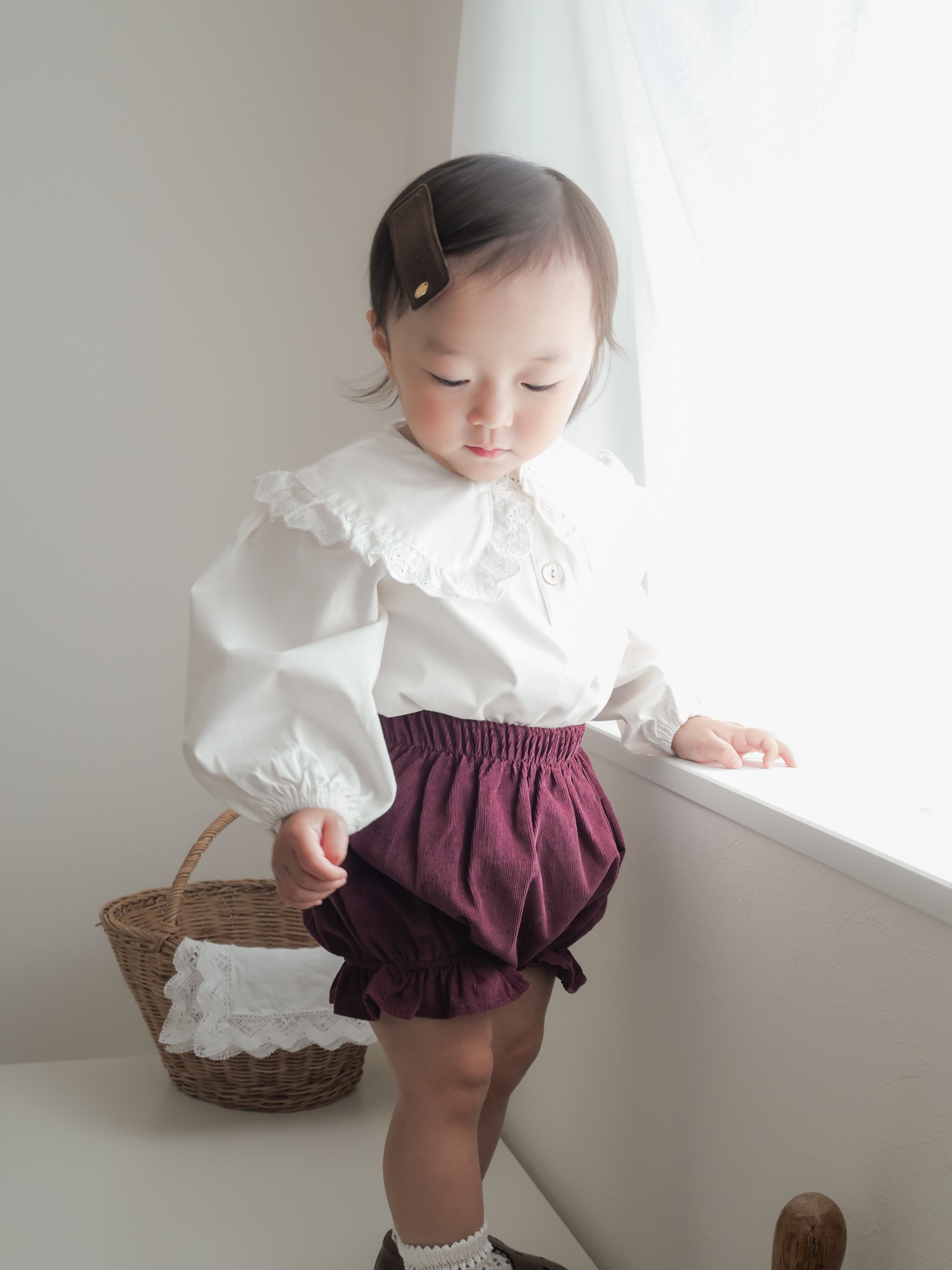 Heart corduroy frill bloomer