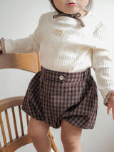 Kuku check suspender suit