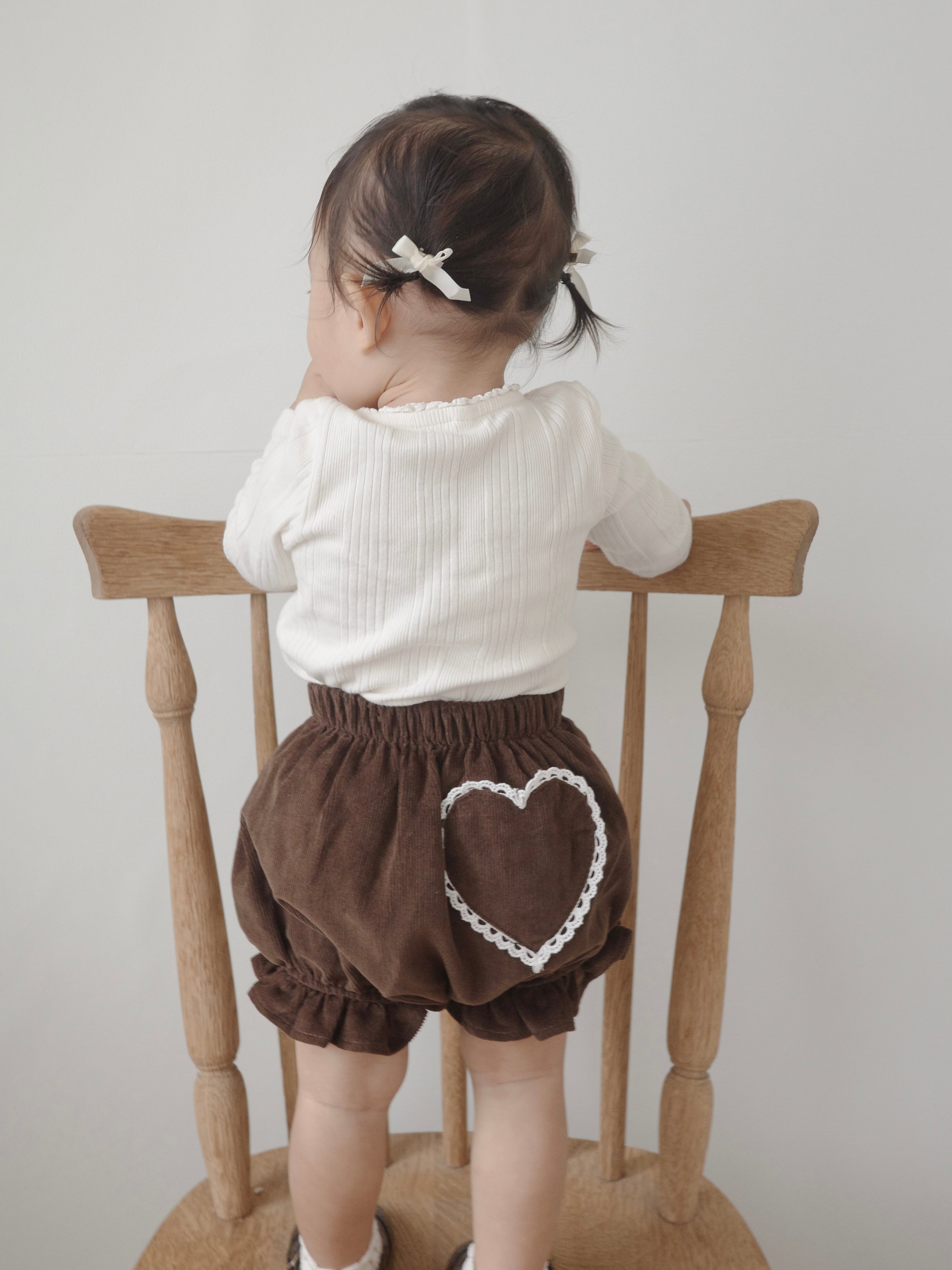 【数量限定】 Heart corduroy frill bloomer