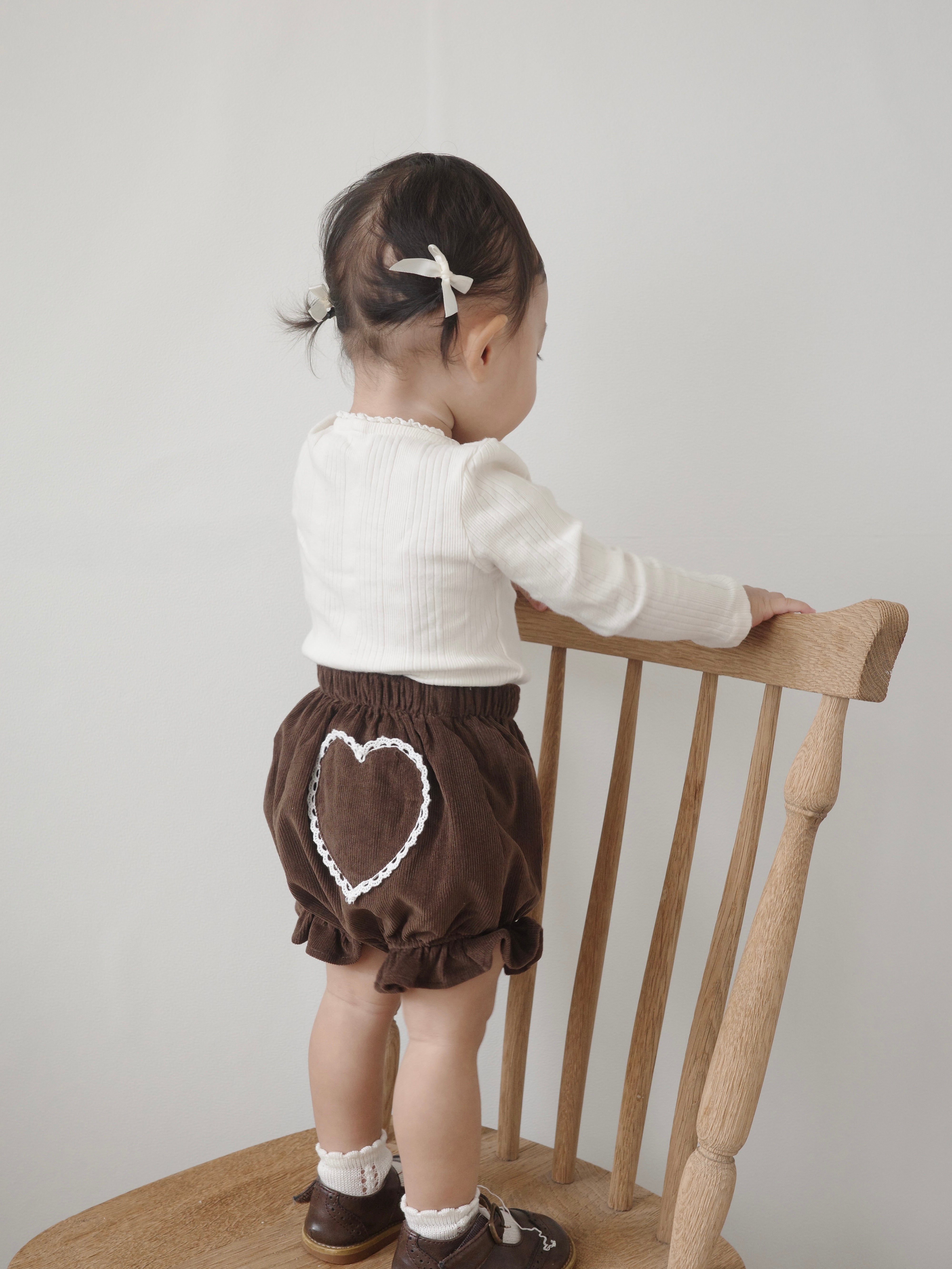 【数量限定】 Heart corduroy frill bloomer
