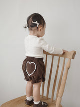 【数量限定】 Heart corduroy frill bloomer