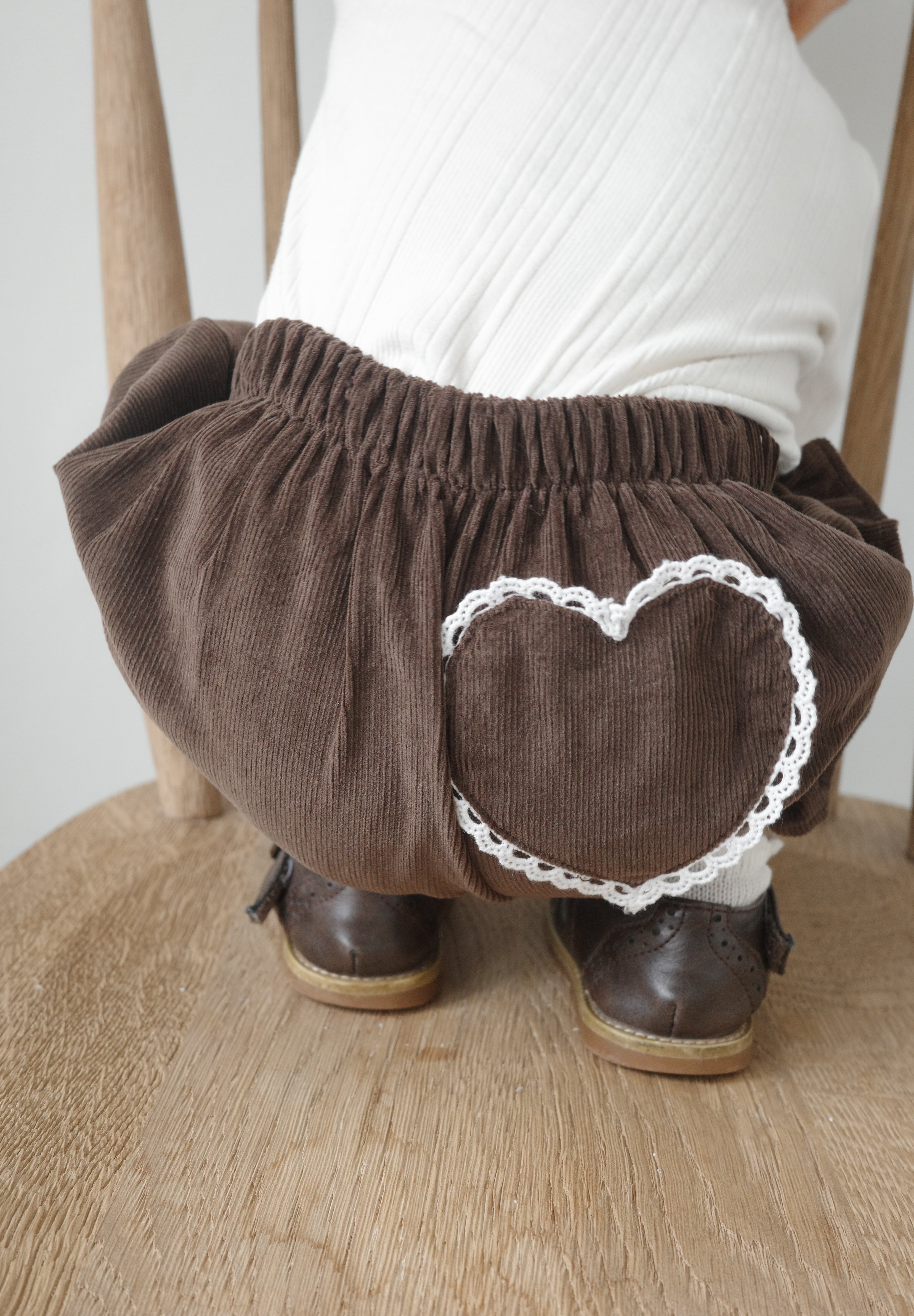 【数量限定】 Heart corduroy frill bloomer