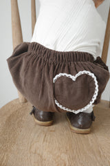 【数量限定】 Heart corduroy frill bloomer