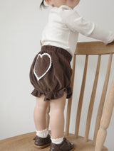 【数量限定】 Heart corduroy frill bloomer