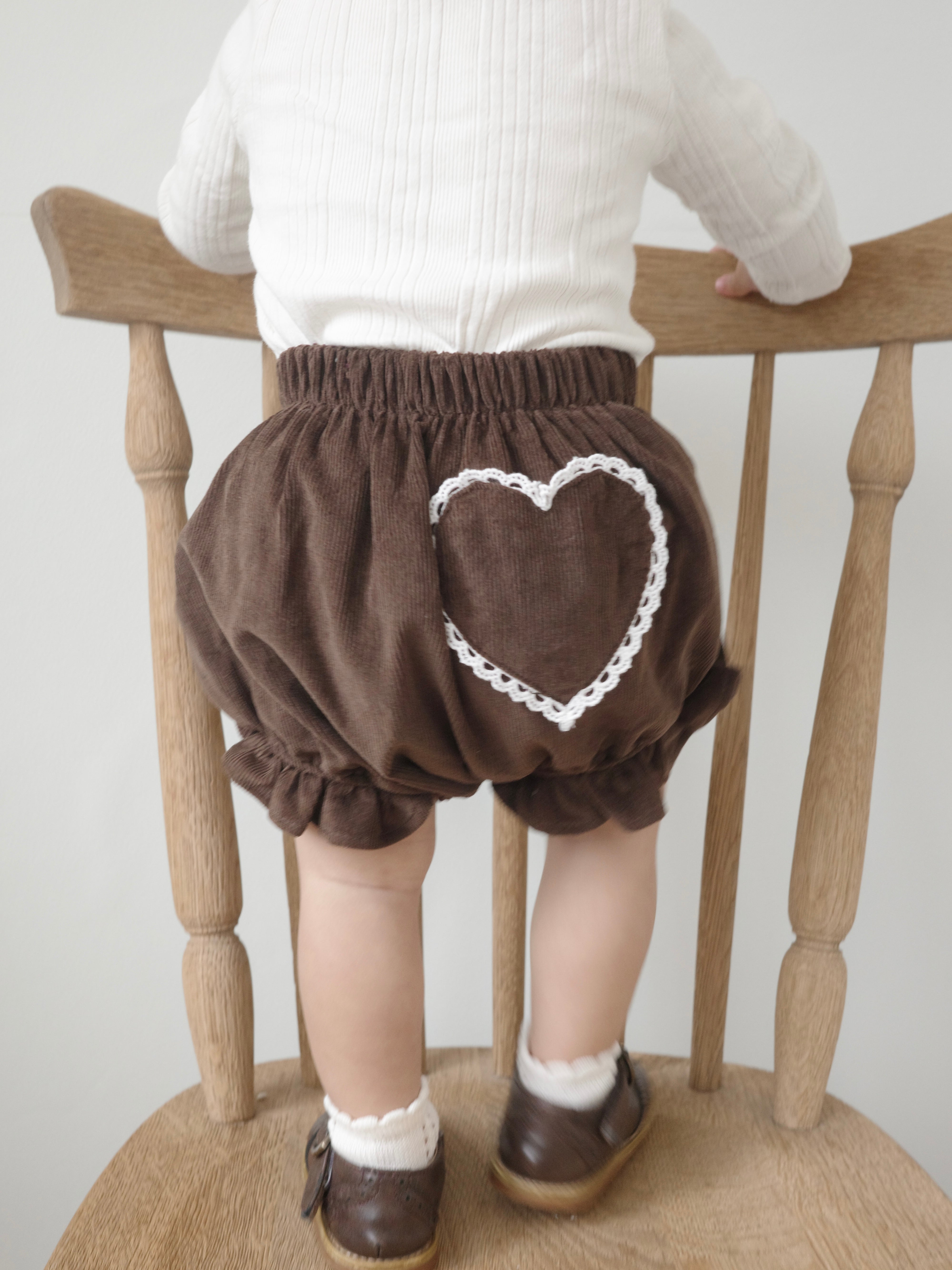 【数量限定】 Heart corduroy frill bloomer