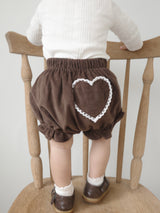 【数量限定】 Heart corduroy frill bloomer