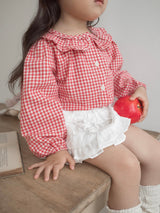 Bell check blouse