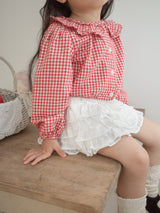 Bell check blouse